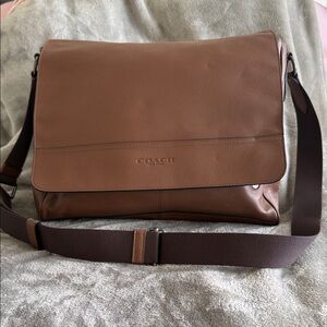 Coach Tan Leather Messenger Bag